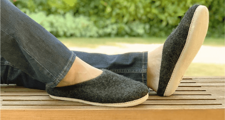 Merino Wool Slippers On Bench