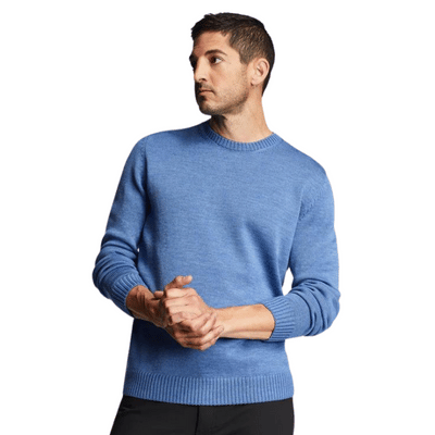 Unbound Merino Men's Merino Wool Sweater Light Blue